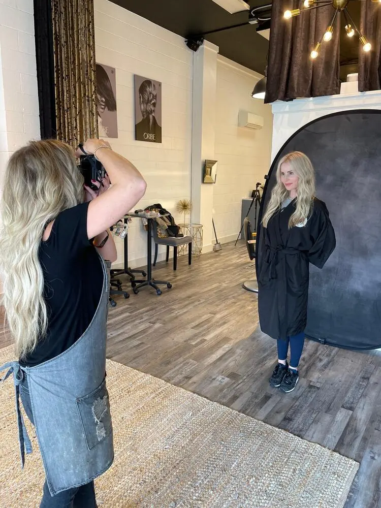 A guest photographed after her NBR appointment