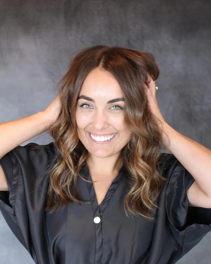 Guest with dimensional brunette color