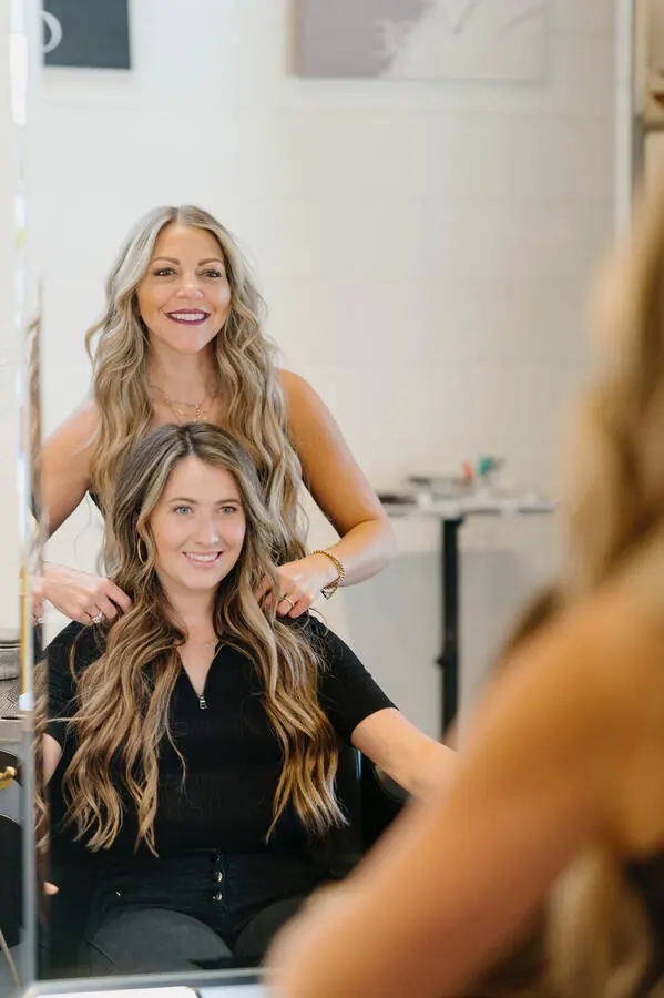 Stylist and guest in the salon
