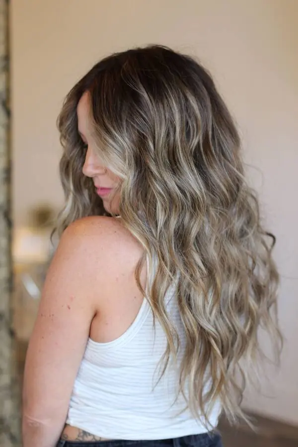 Balayage blend on extension hair